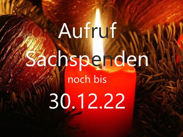 Sachspenden-Aufruf  zur  Weihnachtszeit  bis 30.12.